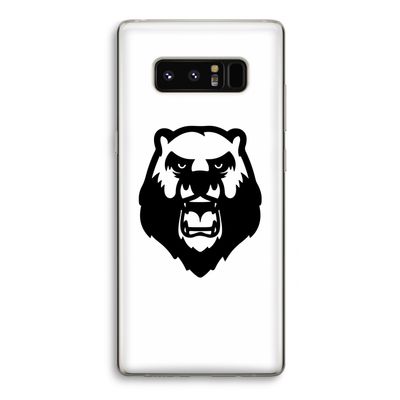 Angry Bear (white): Samsung Galaxy Note 8 Transparant Hoesje