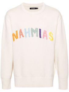 Nahmias pull Rainbow à logo intarsia - Tons neutres