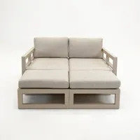 Grosso 4-zits bank + 2x hocker beige