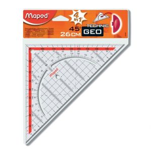 Geodriehoek Maped 028700 260mm 45graden transparant