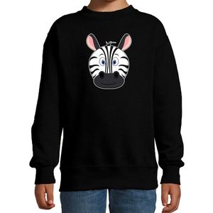 Cartoon zebra trui zwart voor jongens en meisjes - Cartoon dieren sweater kinderen