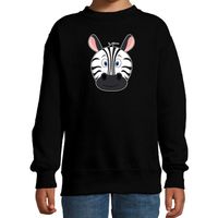 Cartoon zebra trui zwart voor jongens en meisjes - Cartoon dieren sweater kinderen