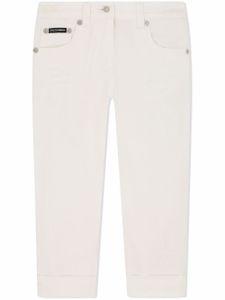 Dolce & Gabbana Kids jean slim à broderies - Blanc