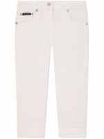 Dolce & Gabbana Kids jean slim à broderies - Blanc