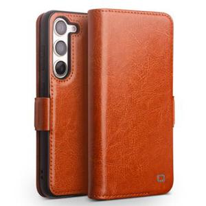 Samsung Galaxy S23 5G Qialino Classic Wallet Leren Hoesje - Lichtbruin