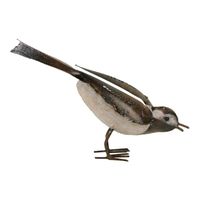 Metalen Vogel Gebukt Bruin/Wit/Zwart - thumbnail
