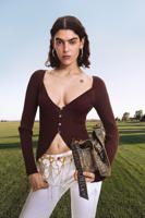 Fijne trui met knopen - BROWN - L