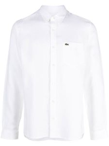 Lacoste chemise boutonnée à logo brodé - Blanc