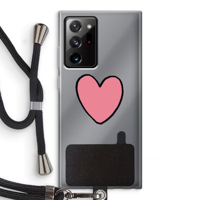 Hartje: Samsung Galaxy Note 20 Ultra / Note 20 Ultra 5G Transparant Hoesje met koord