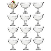 Alessandro ijscoupe Maui - 12x stuks - glas - kristal - 180 ml - 10 x 10 x 10 cm - ijs schaaltjes