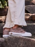 Gekraakte manden met bedrukte katoenen stof, kindercollectie kleuterschool beige, bedrukt