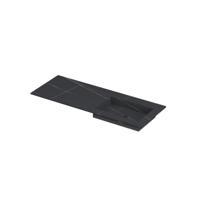INK Post Wastafel Keramische Slab Envelop Bak Rechts Zonder Kraangat - 1200x450x10 mm - Lauren Black Mat