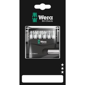 Wera Bit-Check 12 Metal 1 SB 05136393001 Bitset 12-delig 1/4 (6.3 mm) Incl. bithouder