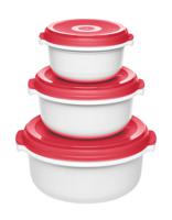 Emsa Micro Family bewaardozen - magnetron - starterset - wit/rood - 3-delig