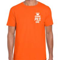 Koningsdag verkleed T-shirt voor heren - koning pils dag - oranje - feestkleding - thumbnail