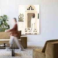 Urban Cotton Wandkleed 'Mediterranean Dream' 145 x 190cm in Frame - black