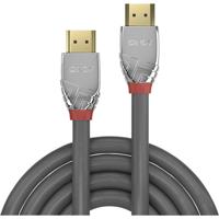 LINDY 37876 HDMI-kabel HDMI Aansluitkabel HDMI-A-stekker, HDMI-A-stekker 10.00 m Grijs 4K UHD