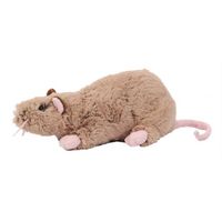 Pluche rat knuffel - bruin - 22 cm - thumbnail