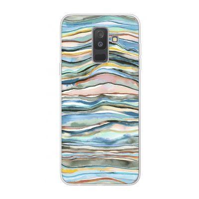 Watercolor Agate: Samsung Galaxy A6 Plus (2018) Transparant Hoesje