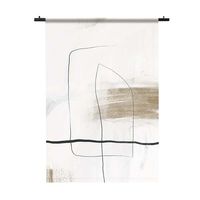 Wandkleed Abstract Shapes and Lines 90x135 Zwart Garen - thumbnail