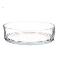 Schaal/vaas laag model - cilinder vorm - D29 x H8 cm - transparant glas