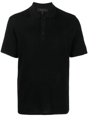 rag & bone polo en maille à manches courtes - Noir