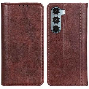 Motorola Moto G200 5G Wallet Leren Hoesje met Standaard - Bruin