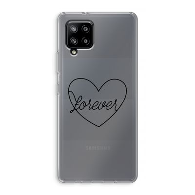 Forever heart black: Samsung Galaxy A42 5G Transparant Hoesje