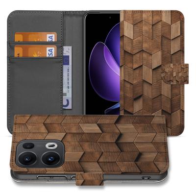 Book Style Case voor OPPO Reno 13 Pro Wooden Cubes Book Style Case voor OPPO Reno 13 Pro Wooden Cubes