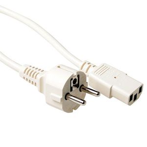 ACT AK5009 230V Aansluitkabel CEE7/7 male/C13 Wit - 2,5 meter