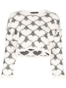 Marco Rambaldi pull crop en jacquard - Blanc