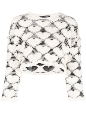 Marco Rambaldi pull crop en jacquard - Blanc