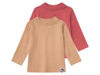 lupilu 2 baby shirts (74/80, Rood/lichtbruin) - thumbnail