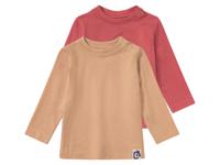 lupilu 2 baby shirts (86/92, Rood/lichtbruin) - thumbnail