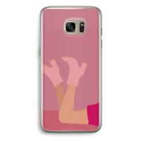 Pink boots: Samsung Galaxy S7 Edge Transparant Hoesje - thumbnail
