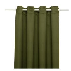 Atmosphera verduisterende gordijnen - set 2x stuks - B135 x L240 cm - olijf groen - geplooid