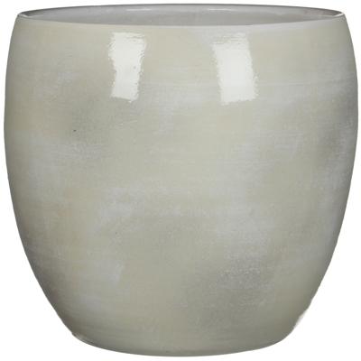 Mica Decorations Bloempot - lichtgrijs - keramiek - 33 x 31 cm - plantenpotten binnen