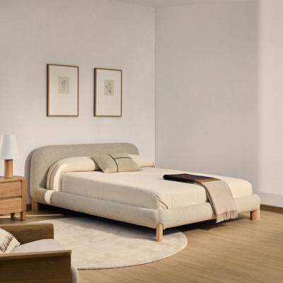 Kave Home Bed 'Odina' Bouclé, 180 x 200cm, kleur Ecru/Naturel