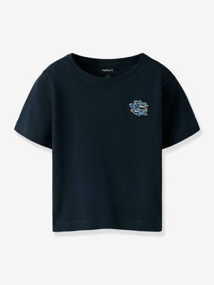 T-shirt voor jongens met NAME IT borduursel nachtblauw