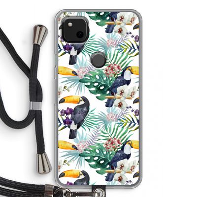 Tukans: Pixel 4a Transparant Hoesje met koord