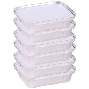 Elite Meal prep bewaar bakjes - Aluminium - 18x - 19 x 14 x 4 cm - met deksel