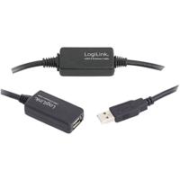 LogiLink USB-kabel USB 2.0 USB-A stekker, USB-A bus 15.00 m Zwart UA0145 LogiLink USB-kabel USB 2.0 USB-A stekker, USB-A bus 15.00 m Zwart UA0145