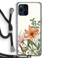 Floral bouquet: Oppo Find X3 Transparant Hoesje met koord