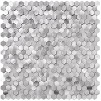 Zelfklevende Mozaïektegel Mini Hexagon Zilver 308x298mm
