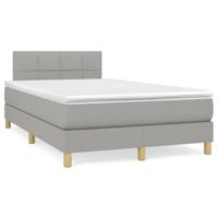 Boxspring met matras stof lichtgrijs 120x190 cm