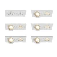 LED-inbouwspot set 6 stuks Sienna dubbel wit 2700K 10W