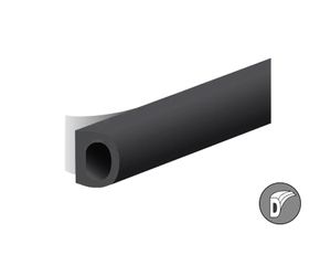 Ellen Tochtband d-profiel - zwart - 8x6mm - 7.5m