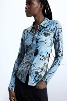 Gebreid T-shirt met korte mouwen - BLUE - L