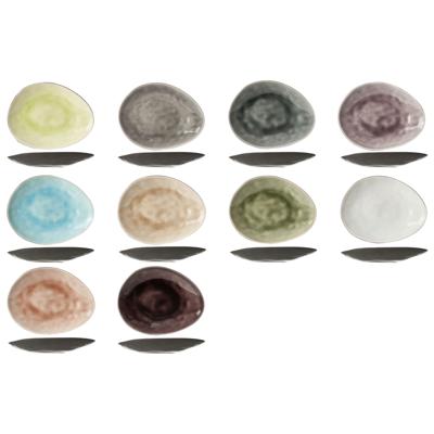 Cosy & Trendy Ontbijtbordjes / gebaksbordjes Streetfood - 10x - aardewerk - multi kleuren - 15 x 11