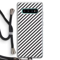 Strepen zwart-wit: Samsung Galaxy S10 Plus Transparant Hoesje met koord